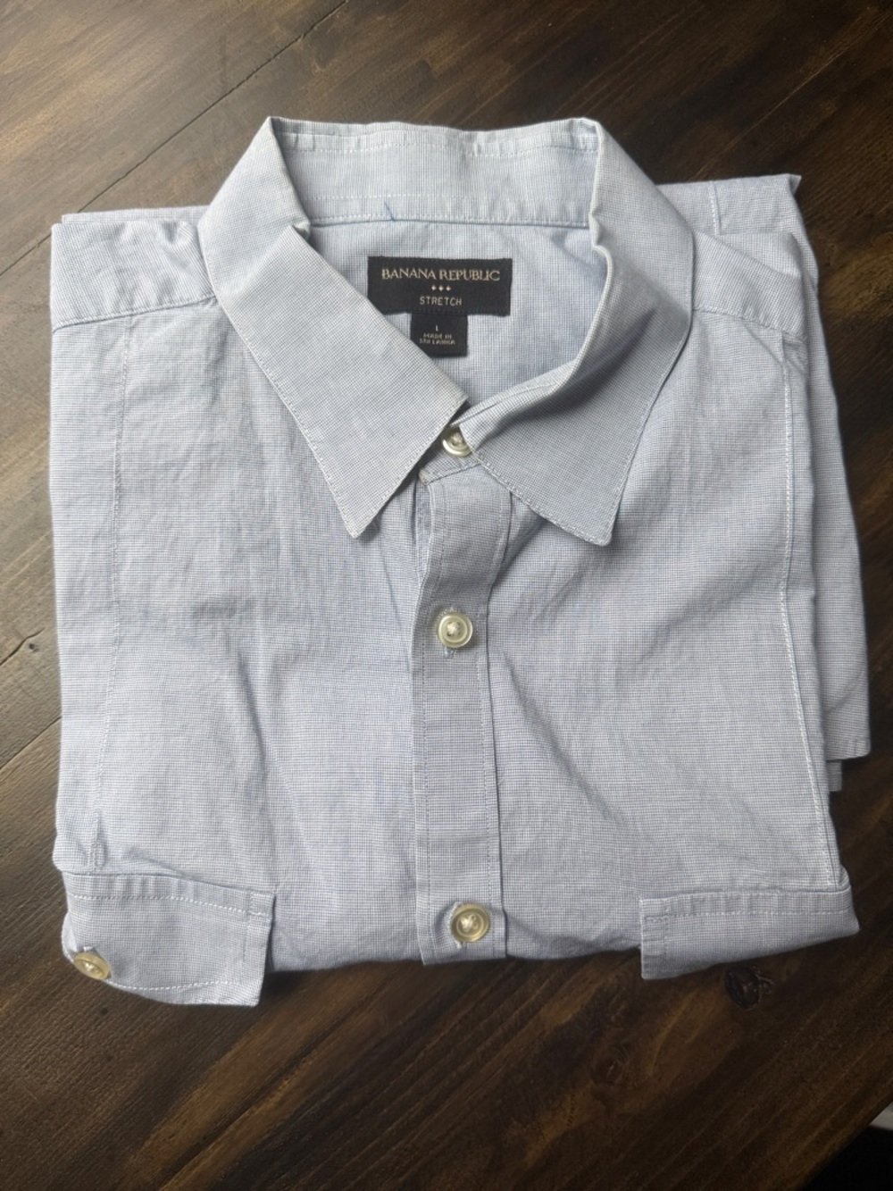 Banana Republic Men's Light Blue Stretch Dress Shirt